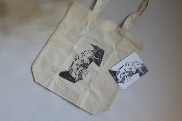 Stofftasche mit Linoldruck - Image 3