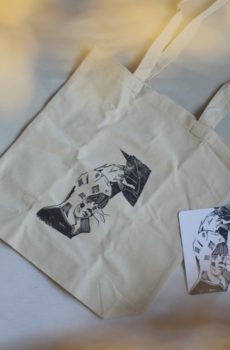 Stofftasche mit Linoldruck