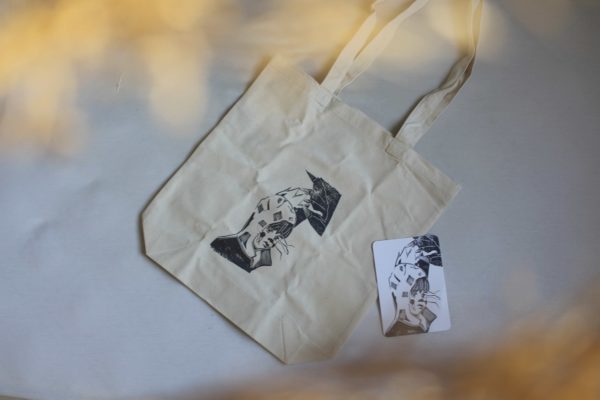 Stofftasche mit Linoldruck