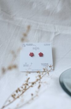 Blumenohrstecker rosa