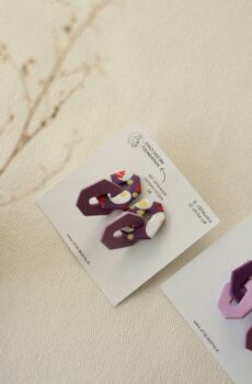 Ohrstecker: Knoten, lila gemustert - hellila